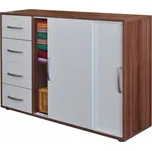 IdeaNabytek Prádelník 61503 ořech/bílá