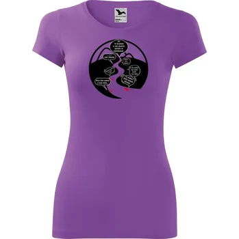 DOBRÝ TRIKO Dámské tričko s potiskem NA ŘECE Velikost: XL, Barva: Fialová