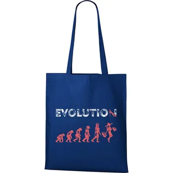 Nákupní taška DOBRÝ TRIKO Bavlněná taška s potiskem Evoluce nákupy Barva: Královsky modrá