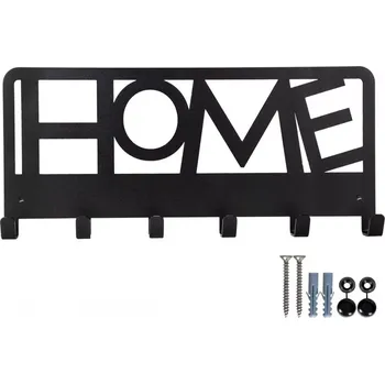 Věšák Věšák na oblečení a klíče Home geometry, 40 cm černá