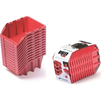 Úložný box Prosperplast Set úložných boxů 12ks BINEER LONG SET 120x77x60mm červený