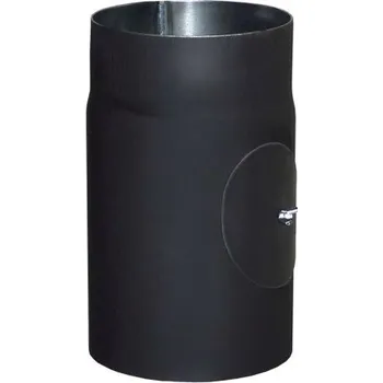 Kouřovod Ostatní Roura 130mm, kouřová s revizním otvorem, 1,5mm, délka 1m, ocel černá