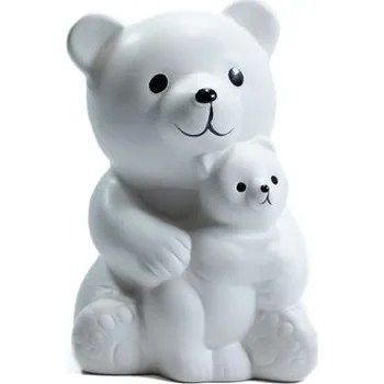 Pokladnička pokladnička MEDVÍDCI bílí, 9,5x10x14cm, keramika