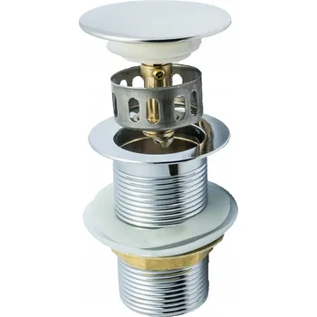 Sifon Zátka umyvadlová automatická, klik-klak, se sítkem kulatý Aquaparts stříbrná