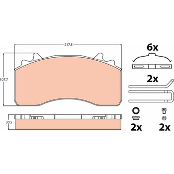 Brzdová destička Sada brzdových destiček, kotoučová brzda WABCO 6403229332