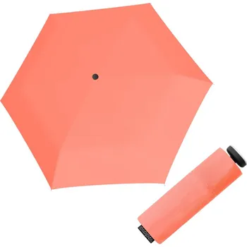 Deštník Doppler Fiber Mini Compact uni Neon Coral - dámský skládací deštník