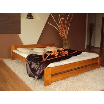 Postel Maxi-Drew Postel z masivu Euro 120x200 borovice + rošt (Barva dřeva: Ořech)