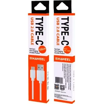 HAWEEL USB-C kabel pro telefony Huawei bílý, kompatibilní s ostatními zařízeními se stejným konektorem typu "C", délka 1m