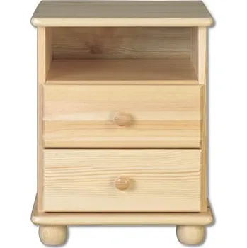 Konferenční stolek Drewmax Noční stolek SN105, 42x55x35, borovice (Barva dřeva: Přírodní (lakovaná))