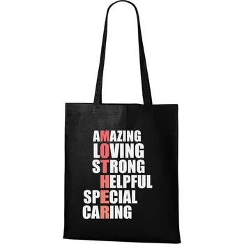 DOBRÝ TRIKO Nákupní bavlněná taška s potiskem Mother Barva: Černá