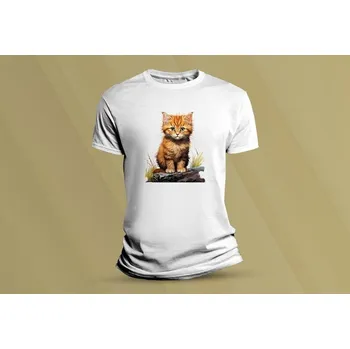 Chlapecké tričko Dětské bavlněné tričko Kočka 2. Bílá velikost 104 (3-4 roky)