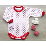 AMÁLKA Bavlněné body dlouhý rukáv, červené srdíčka Velikost: 80