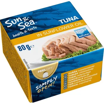 konzervovaná ryba Tuňák ve slunečnicovém oleji 80g