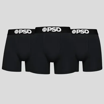 Boxerky PSD Solids Black 3 Pack Men Underwear (Mid) Velikost: XL