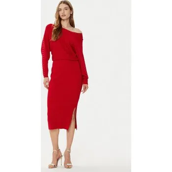 Dámské šaty Morgan Úpletové šaty 242-RMLIDO Červená Slim Fit M