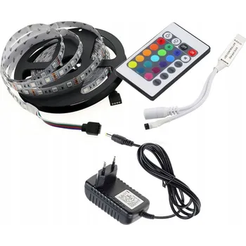 LED páska LED PÁSEK 2m RGB 5050 60 LED/m SADA + NAPÁJECÍ ZDROJ, DÁLKOVÝ OVLADAČ