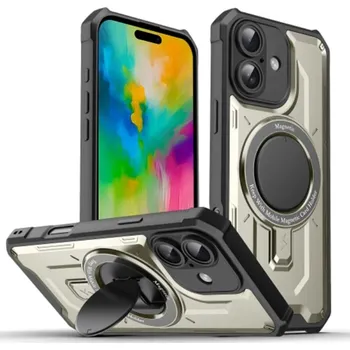 Pouzdro na mobilní telefon Kryt na iPhone 16 odolný s podporou Magsafe titanium šedý