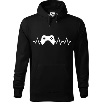 Pánská mikina DOBRÝ TRIKO Pánská mikina s potiskem Tep gaming Velikost pánské mikiny: 4XL, Barva: Černá