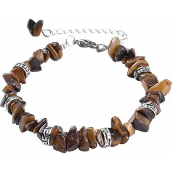 Náramek Tygří oko náramek sekaný s korálky v tibetském stylu obvod cca 18 cm