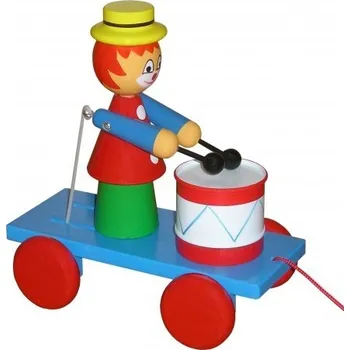 Dřevěná hračka Šašek s bubnem