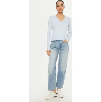 Pánské oblečení Tommy Jeans Svetr Essential DW0DW19888 Světle modrá Regular Fit XXS