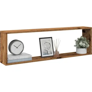 police zahrada-XL Nástěnné obdélníkové police 4 ks old wood 100x15x30 cm kompozit 856583