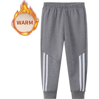 Chlapecké kalhoty Zimní zateplené tepláky pro kluky Barva: Šedá, Velikost: 120