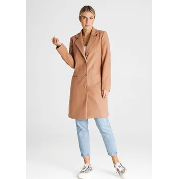 Dámský kabát Klasický kabát s límečkem M989 FIGL Barva: Béžová, Velikost: XS