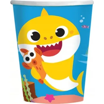 Party nádobí Narozeninové Kelímky Baby Shark 250 ml 8 ks