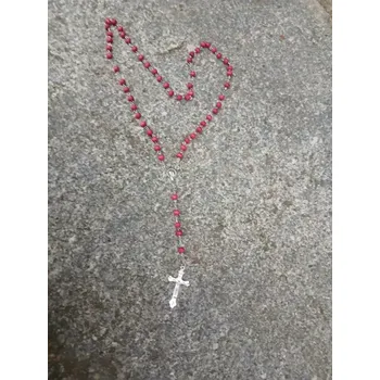 Souprava šperků růženec červený z korálků