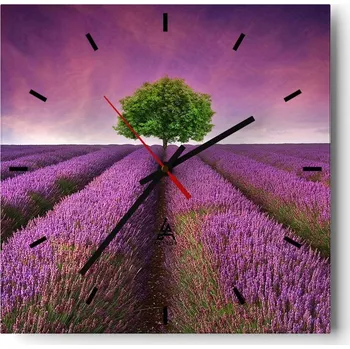 Hodiny Velké nástěnné hodiny 40x40 Krajina Skleněné hodiny Tiché