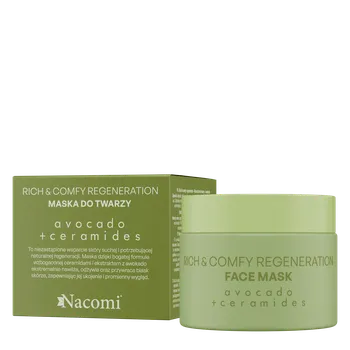 Pleťová maska Nacomi - Rich&comfy - regenerační AVOCADO pleťová maska, ​​40ml