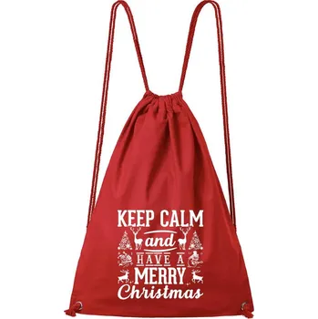 DOBRÝ TRIKO Bavlněný batoh Keep calm Christmas Barva: Červená