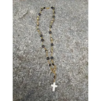 Souprava šperků růženec desátek dvojitý hnědozlatý