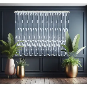 Fliying Hotová záclona s výšivkou L 105-7094, 400x150 cm, bílá