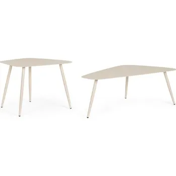 Zahradní stůl BIZZOTTO Set dvou zahradních konferenčních stolků YVONNE světle béžový