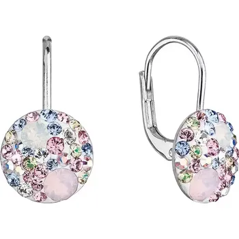 Náušnice Stříbrné náušnice visací s krystaly Swarovski růžové jemné 31315.3 magic rose