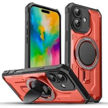 Pouzdro na mobilní telefon Kryt na iPhone 16 odolný s podporou Magsafe titanium červený