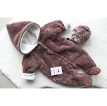 AMÁLKA Chlupatá zateplená kombinéza, čokoládově hnědá Velikost: 74-80