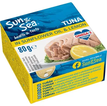 konzervovaná ryba Tuňák ve slunečnicovém oleji s citronovou příchutí 80g