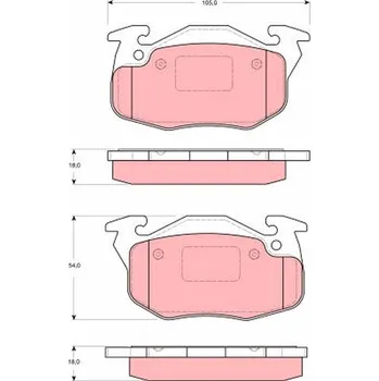 Brzdová destička Sada brzdových destiček, kotoučová brzda TRW GDB1615