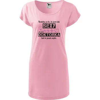 DOBRÝ TRIKO Dámské tričko/šaty Sexy doktorka Velikost: L, Barva: Růžová