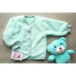 AMÁLKA Chlupatý propínací kabátek, svetřík, zelený mint Velikost: 56