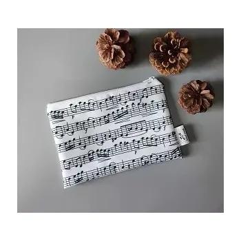 Kapsička na zip - notový zápis v bílé