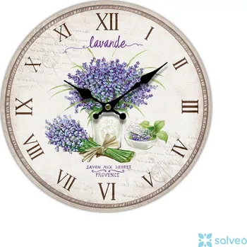 Hodiny nástěnné Levandule průměr 34 cm