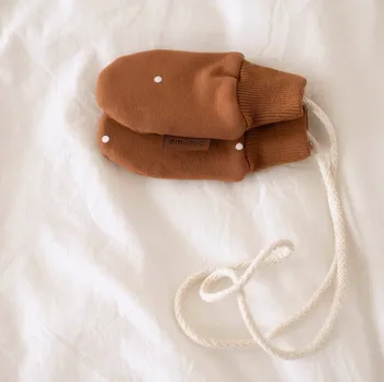 Rukavice Zimní rukavice podšité bio bavlněným beránkem / karamelové