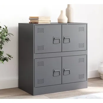 vidaXL Příborník 67 x 39 x 73 cm ocel [841649] Barva: antracitová