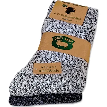 Dámské ponožky Ovčí věci Vlněné ponožky Lama Alpaka – 2 páry Barva: B, Velikost: 39-42