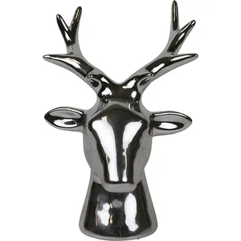 Pokladnička Pokladnička stříbrná hlava jelena S - 11*9*17cm