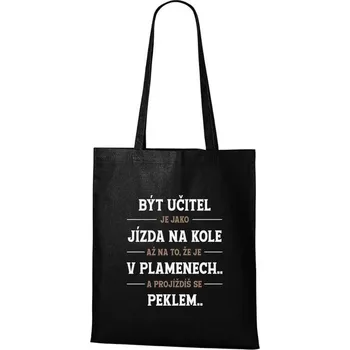 DOBRÝ TRIKO Bavlněná taška Být učitel Barva: Černá